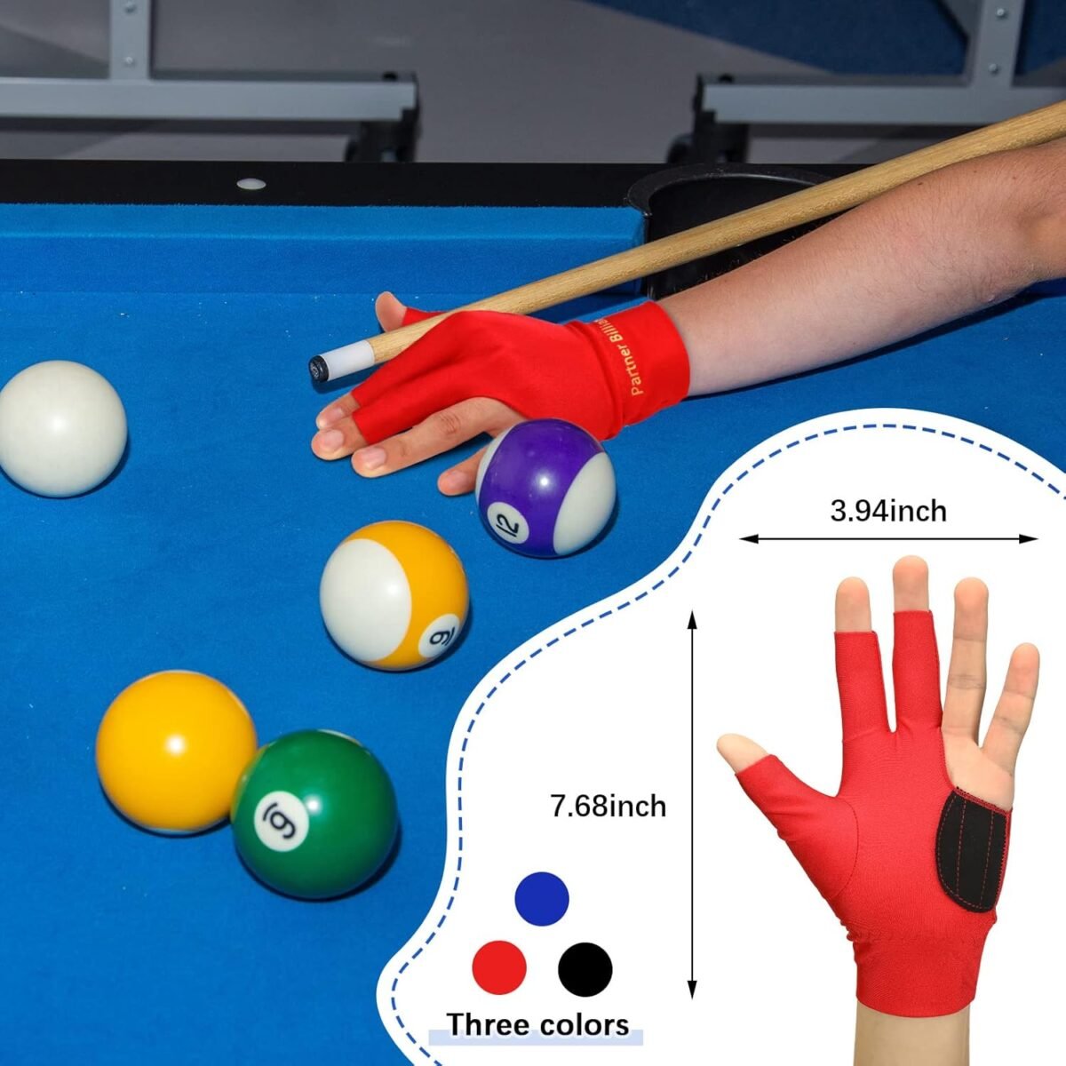 Junkin 15 Pcs 3 Fingers Pool Gloves Billiard Glove Elastic Shooters Snooker Cue Sport Show for Women and Men - Image 6