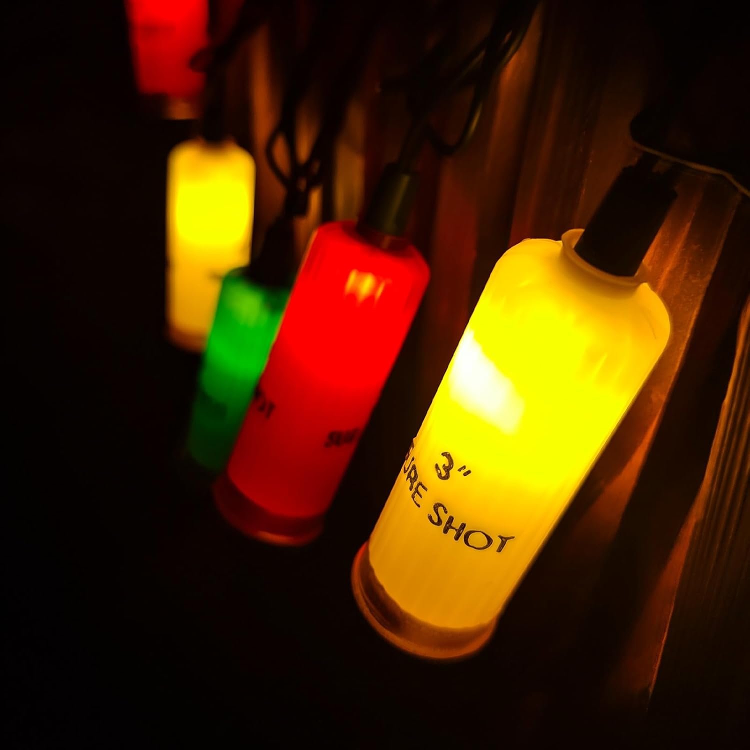 8.5Ft LED Shotgun Hell Christmas Light,Novelty Lights with 10 Pack Triplecolor 3D Bullet Shaped,Colorful Shotgun Hell Lights for Christmas Mexican Summer Holiday Parties Decor - Image 4