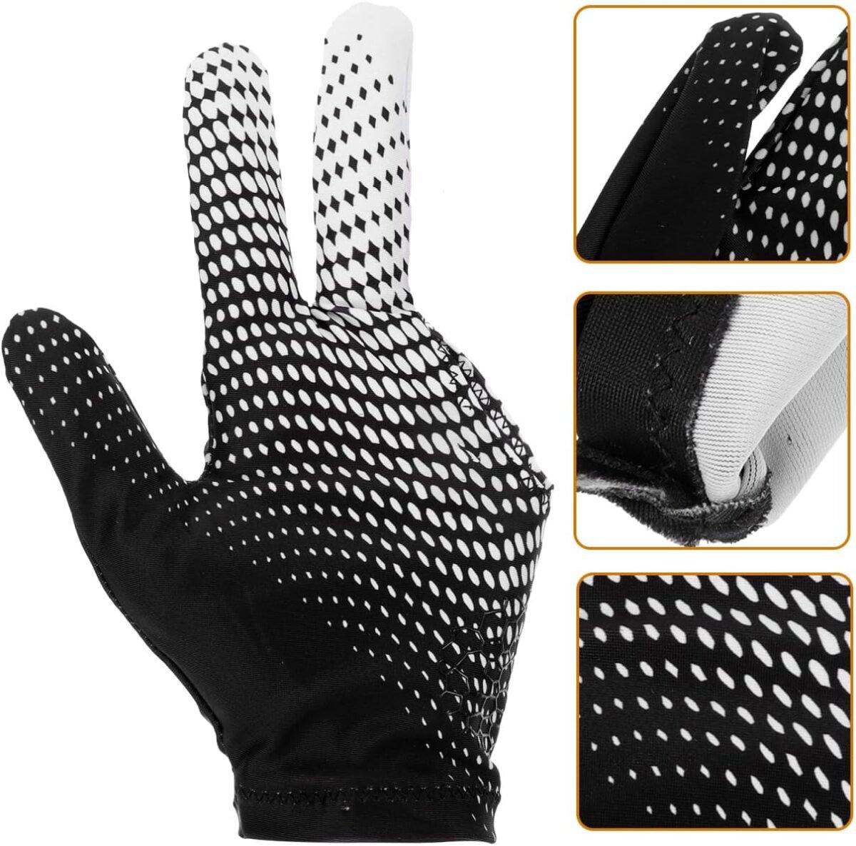 EXCEART Elastic 3 Fingers Show Gloves Billiard Shooters Carom Pool Snooker Cue Sport Gloves Wear on The Right or Left Hand (Leaves) - Image 9