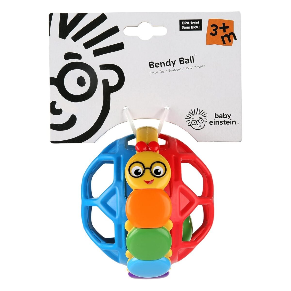 Baby Einstein Cal Bendy Ball Rattle Toy, Ages 3 months + - Image 8