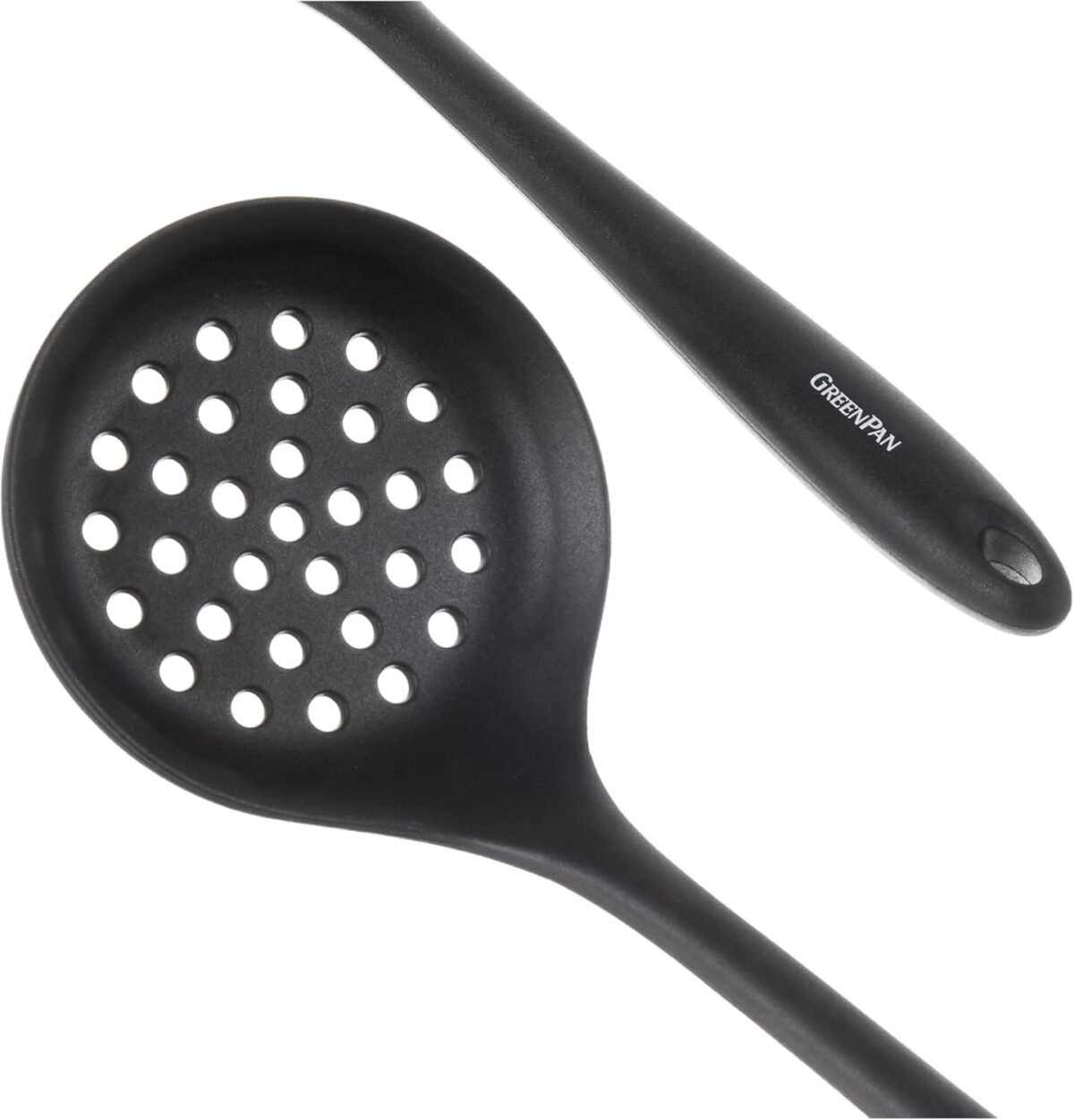 GreenPan 5 Piece Cooking Utensil Set, Flexible Nonstick Silicone, Stain-Free, Tongs, Turner, Spatula, Skimmer, and Slotted Spoon, Black - Image 11