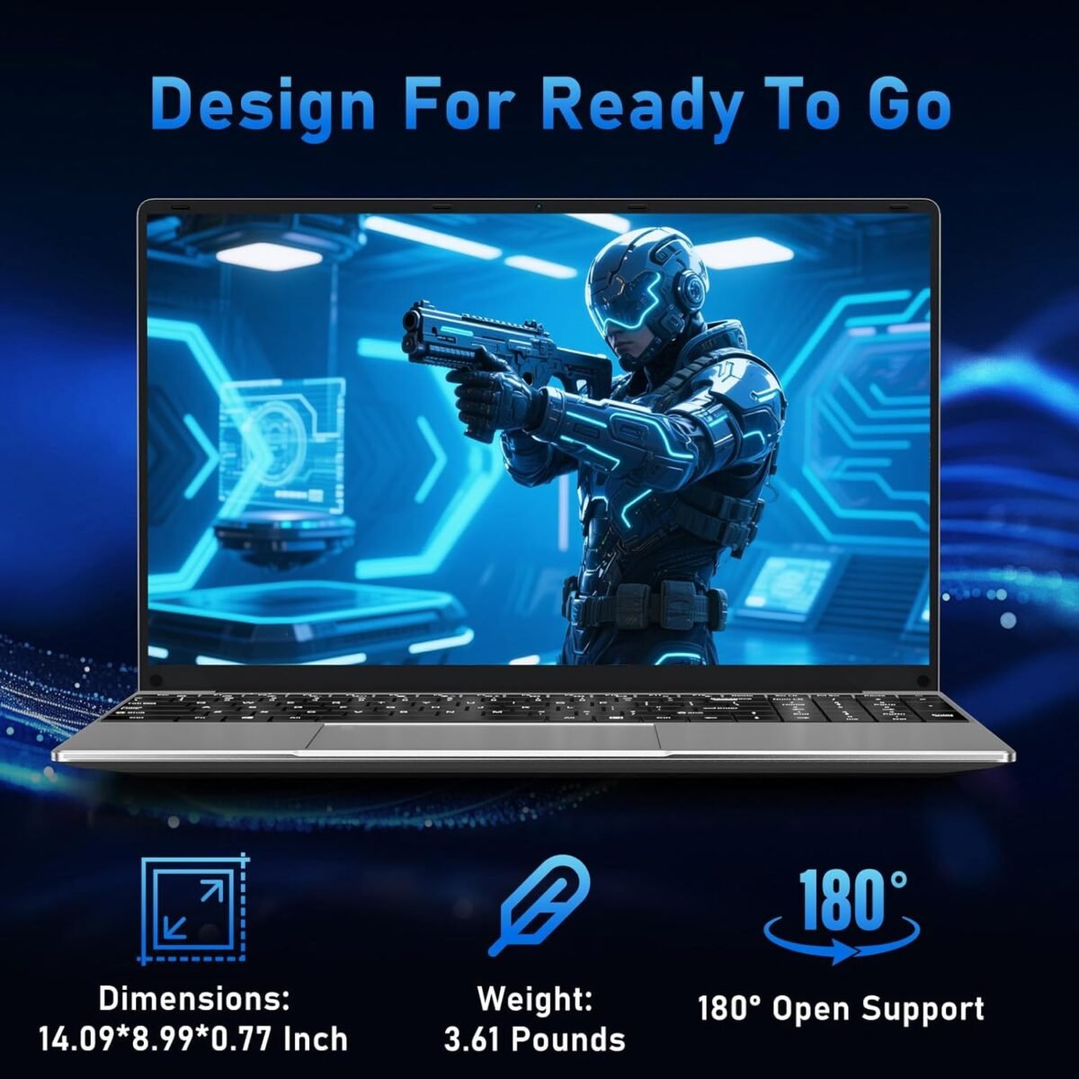 15.6'' Laptop Computer, N4020 Processor Laptops with 8GB RAM, 256GB SSD,15.6 inch FHD 1920 * 1080 Display, WIFI5, BT5.0, Windows 11 Pro - Image 7