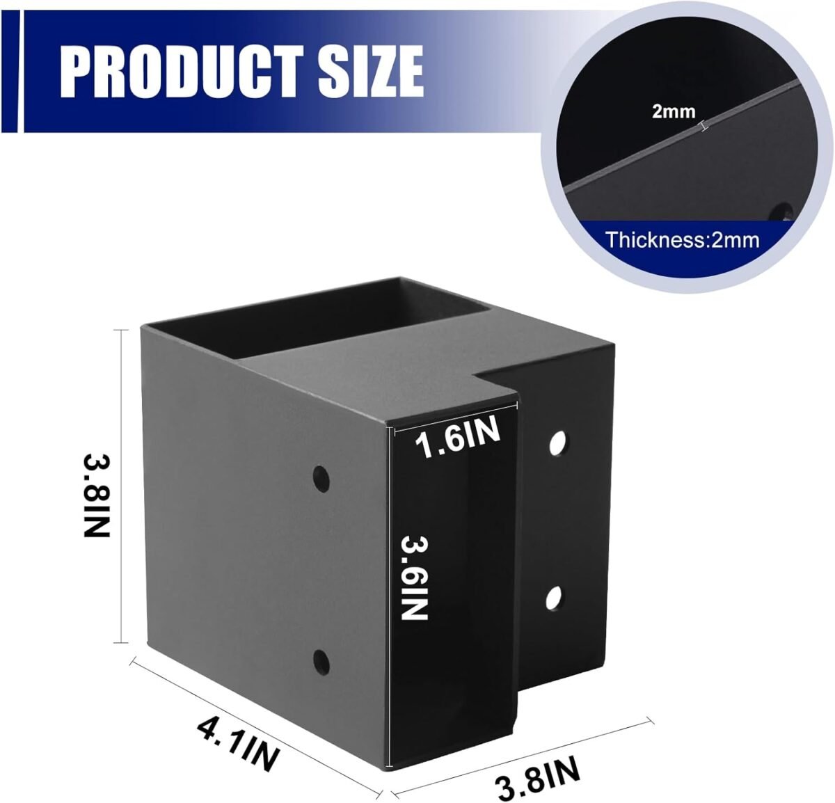 2''x4'' DIY Workbench Kit,8 Pcs Steel 3-Way Right Angle Corner Brackets,Heavy Duty Workbench Bracket Kit for DIY Custom, Shelving, Work Table, Fits 2x4 (Actual 1.5"x3.5") Wood - Image 4