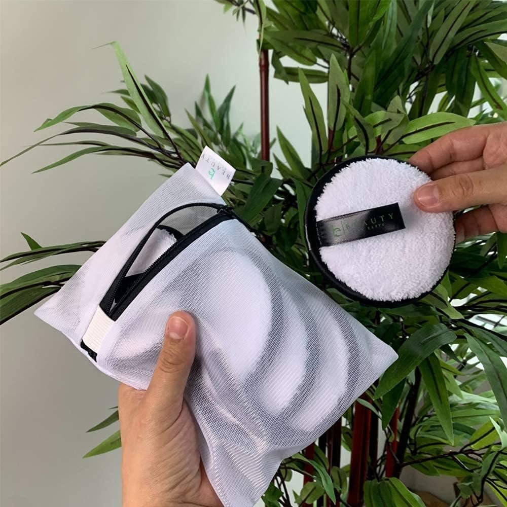 Reusable Makeup Remover Pads - 5 Large Premium Quality Microfiber Cloths for Makeup Removal, Ultra Soft & Durable, Gentle Cleansing Rounds for Face for All Skin Types, Includes Washable Bag - Image 8