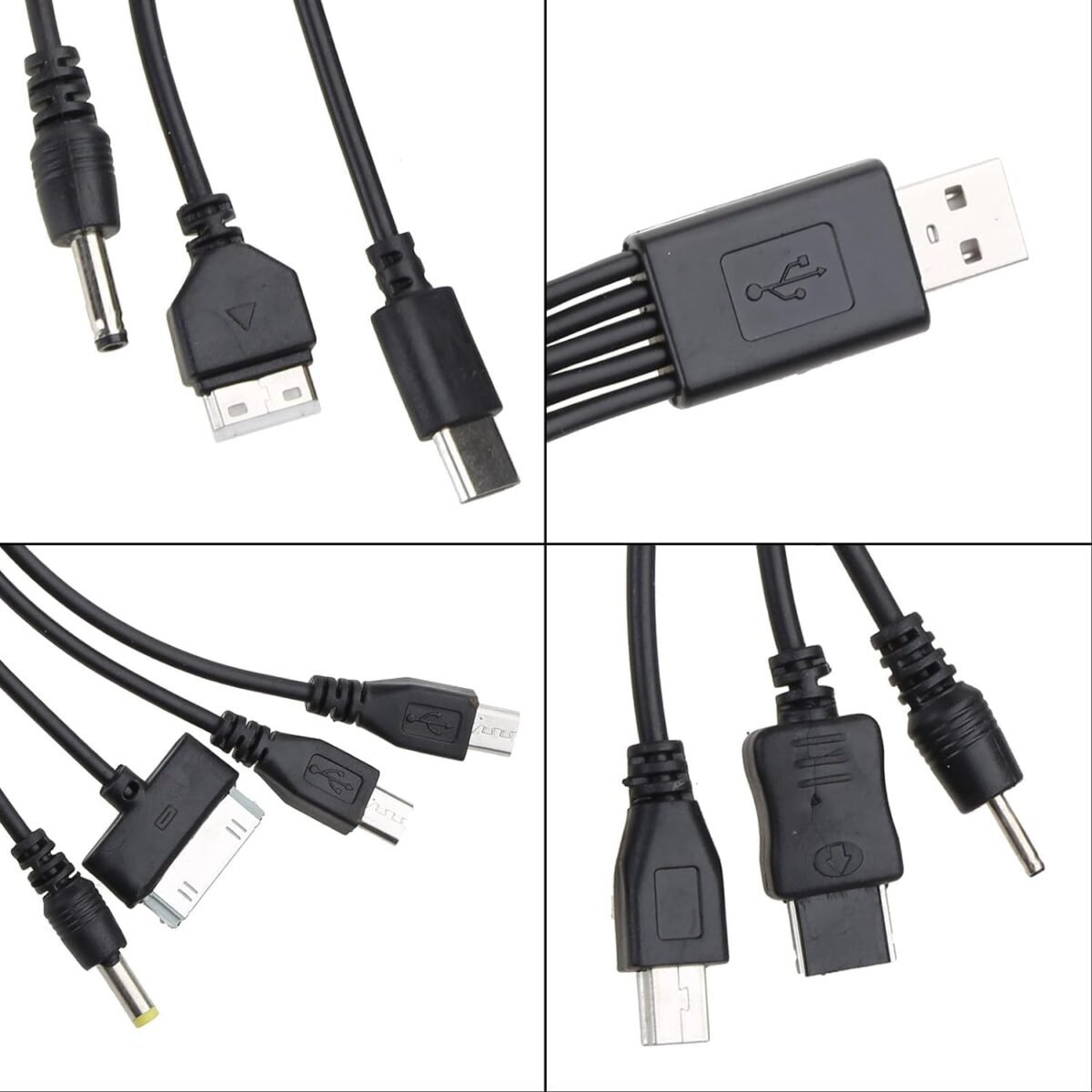 10 in 1 USB Cables - 20CM/7.87in Universal USB to Multi Plug Cell Phone Charger for Smartphones - Image 3