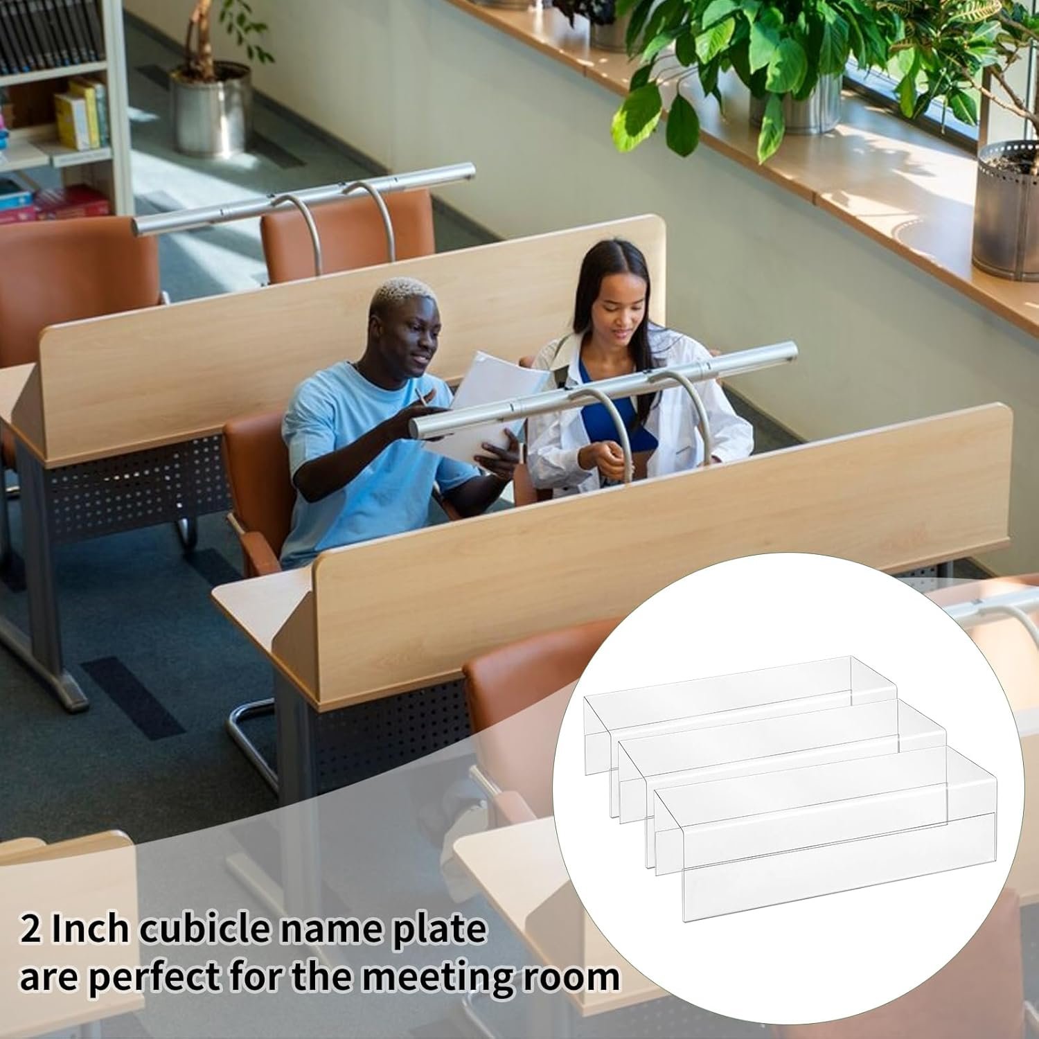 10 Pieces Cubicle Name Plate Holders fits 2.25 Inch Wall Cubicle Name Tags Clear Cubicle Name Plate Sign Bulk Nameplates for Office Home Classroom Library 8.5 x 2.5 x 2.4 Inch - Image 7