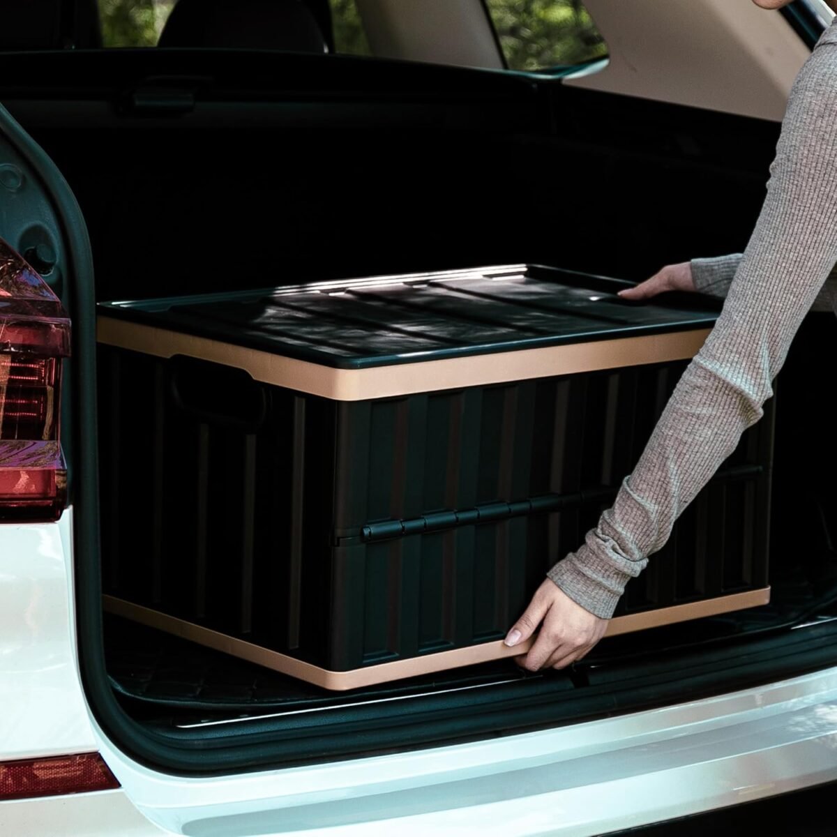 Citylife 64L Collapsible Storage Bins with Lids Plastic Storage Containers for Organizing Stackable Storage Box Large Heavy Duty Utility Crates, 2 Packs - Image 4