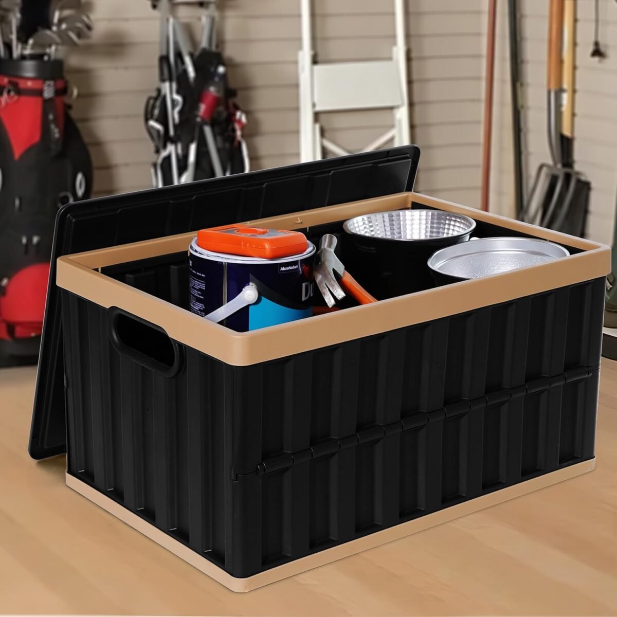 Citylife 64L Collapsible Storage Bins with Lids Plastic Storage Containers for Organizing Stackable Storage Box Large Heavy Duty Utility Crates, 2 Packs - Image 9