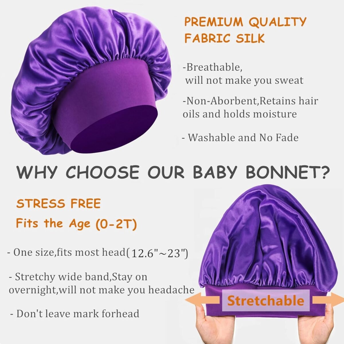 3 Pcs Baby Bonnets for Sleeping - Image 3