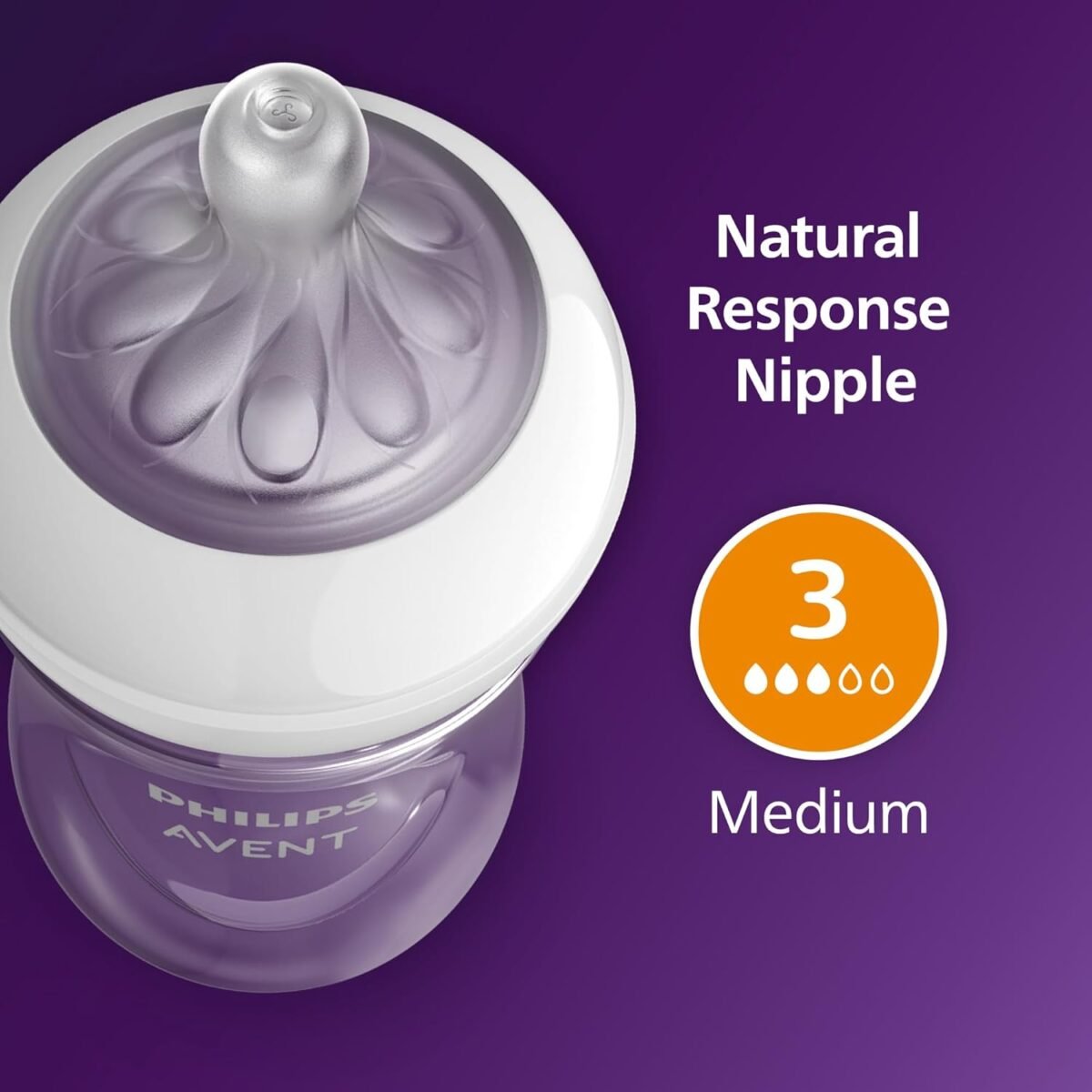 Philips Avent Natural Baby Bottles with Natural Response Nipples (Medium Flow, Flow 3), 9oz, 4-Pack, SCY903/04 - Image 8