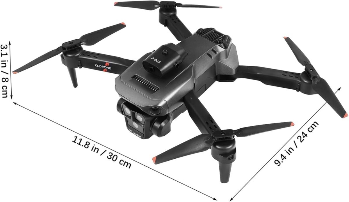 4k Drone with 3 Cameras Foldable Design Easy Operation for Beginners Adults Black Grey - Image 3