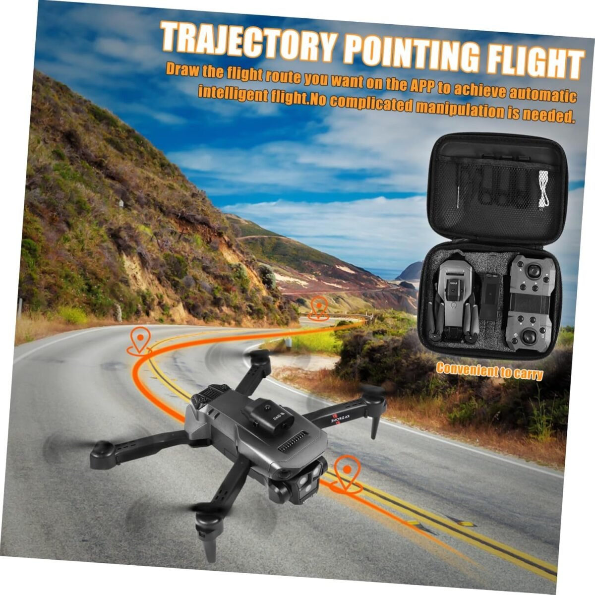 4k Drone with 3 Cameras Foldable Design Easy Operation for Beginners Adults Black Grey - Image 5