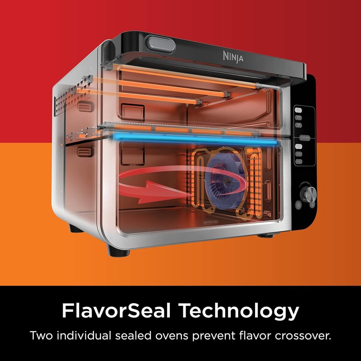 Ninja DCT451 12-in-1 Smart Double Oven with FlexDoor, Thermometer, FlavorSeal, Smart Finish, Rapid Top Convection and Air Fry Bottom , Stainless Steel - Image 5