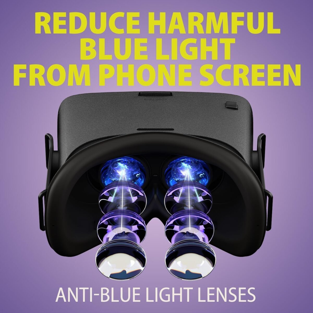 DESTEK V5 VR Headset for Phone with Controller, Anti-Blue Eyes Protected HD Lenses, 110° FOV Virtual Reality Headsets VR Goggles for iPhone 16/15/14/13/12/11, Samsung, Android - Black - Image 4