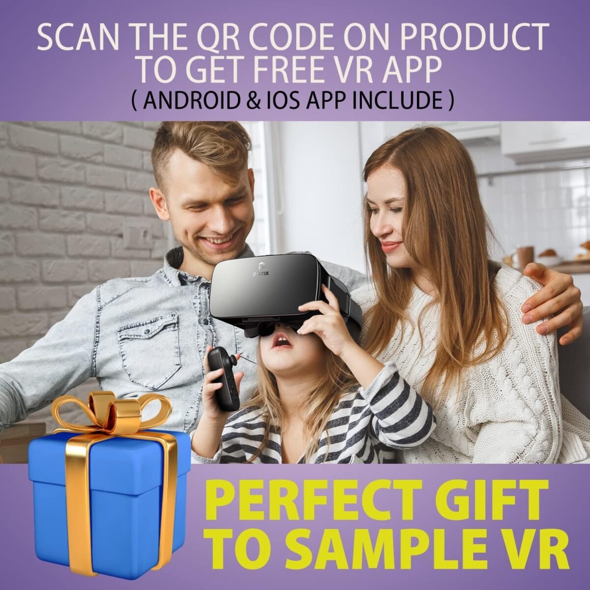 DESTEK V5 VR Headset for Phone with Controller, Anti-Blue Eyes Protected HD Lenses, 110° FOV Virtual Reality Headsets VR Goggles for iPhone 16/15/14/13/12/11, Samsung, Android - Black - Image 6