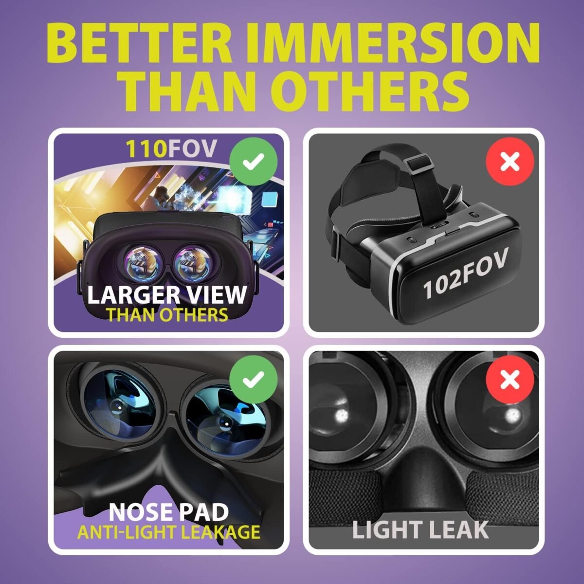 DESTEK V5 VR Headset for Phone with Controller, Anti-Blue Eyes Protected HD Lenses, 110° FOV Virtual Reality Headsets VR Goggles for iPhone 16/15/14/13/12/11, Samsung, Android - Black - Image 7