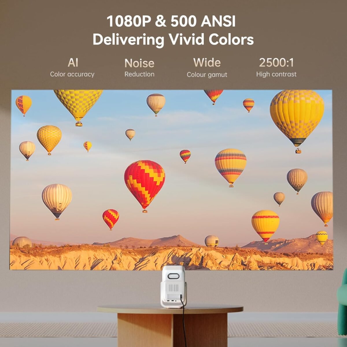 [Android TV 11.0 & Native 1080P] Wanbo T2 Ultra Smart Mini Projector with WiFi and Bluetooth, 120° Adjustable Stand, Auto Focus, 500 ANSI Outdoor Proyector, Built-in Streaming Apps & Google Store - Image 4