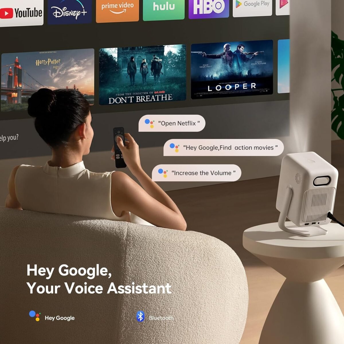 [Android TV 11.0 & Native 1080P] Wanbo T2 Ultra Smart Mini Projector with WiFi and Bluetooth, 120° Adjustable Stand, Auto Focus, 500 ANSI Outdoor Proyector, Built-in Streaming Apps & Google Store - Image 8