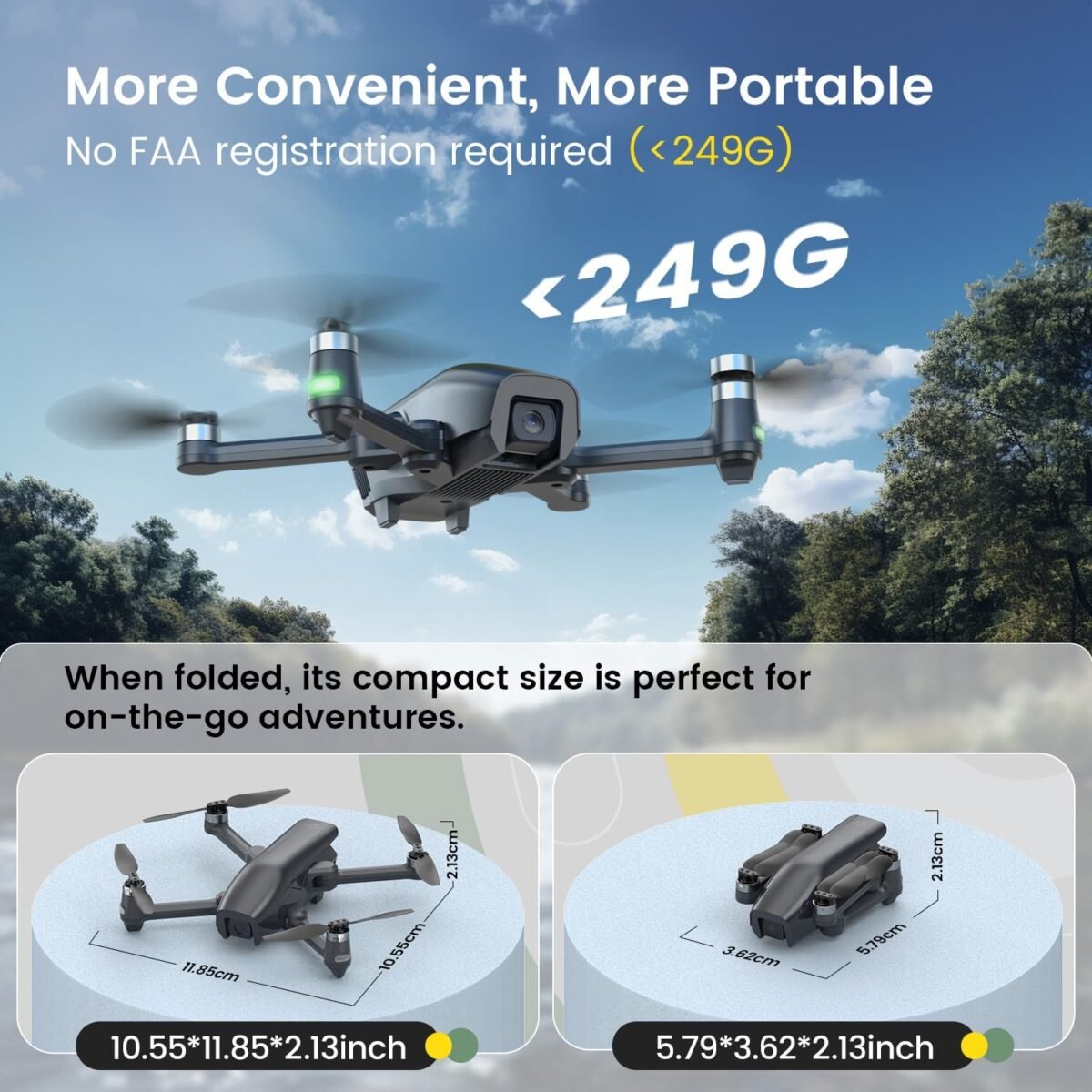 Holy Stone HS710 Drones with Camera for Adults 4K, GPS FPV Foldable 5G Quadcopter for Beginners with Optical Flow Positioning, Auto Return Home, Follow Me, Brushless Motor, Easy to Fly - Image 3