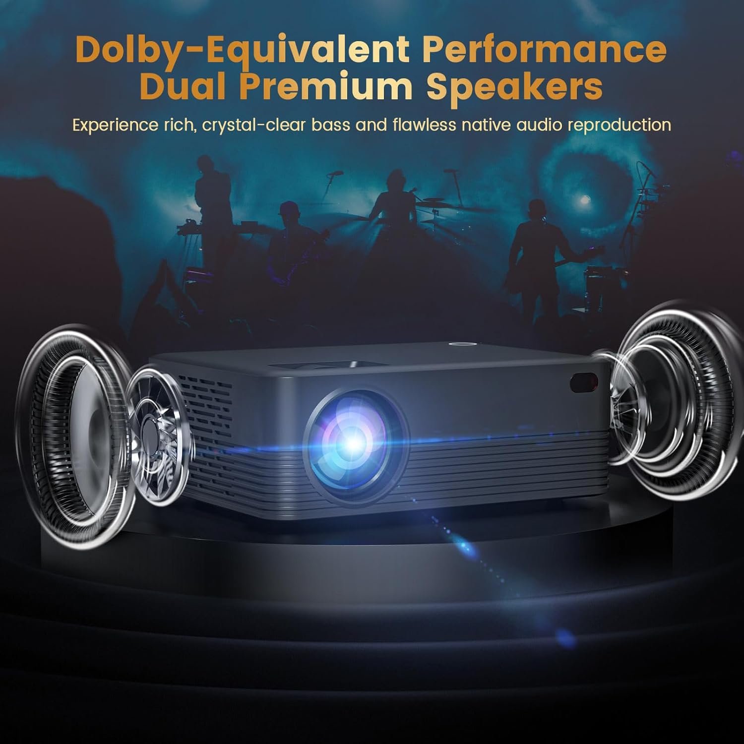 Mini Projector, 4K Portable Video Projector with WiFi & Bluetooth, Movie Projector Supports 8K with Android System, Auto Keystone Correction, 40"-200" Screen Video Projector, with HDMI2.0 Cable - Image 6