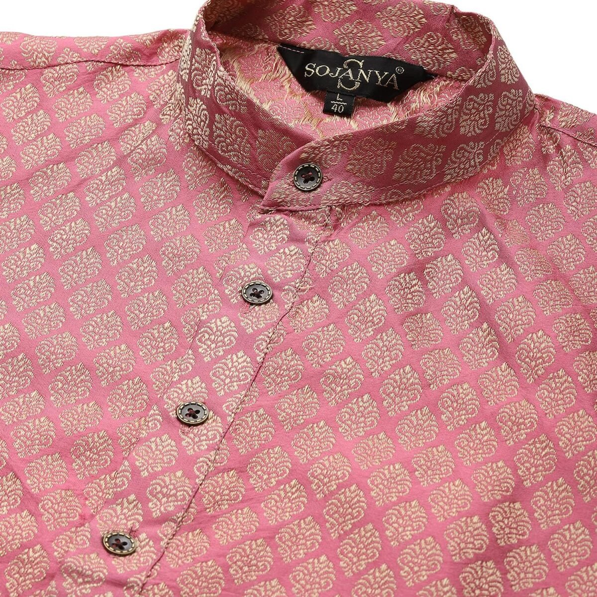 Sojanya (Since 1958 Men'S Jacquard Silk Self Design Only Kurta - Image 5