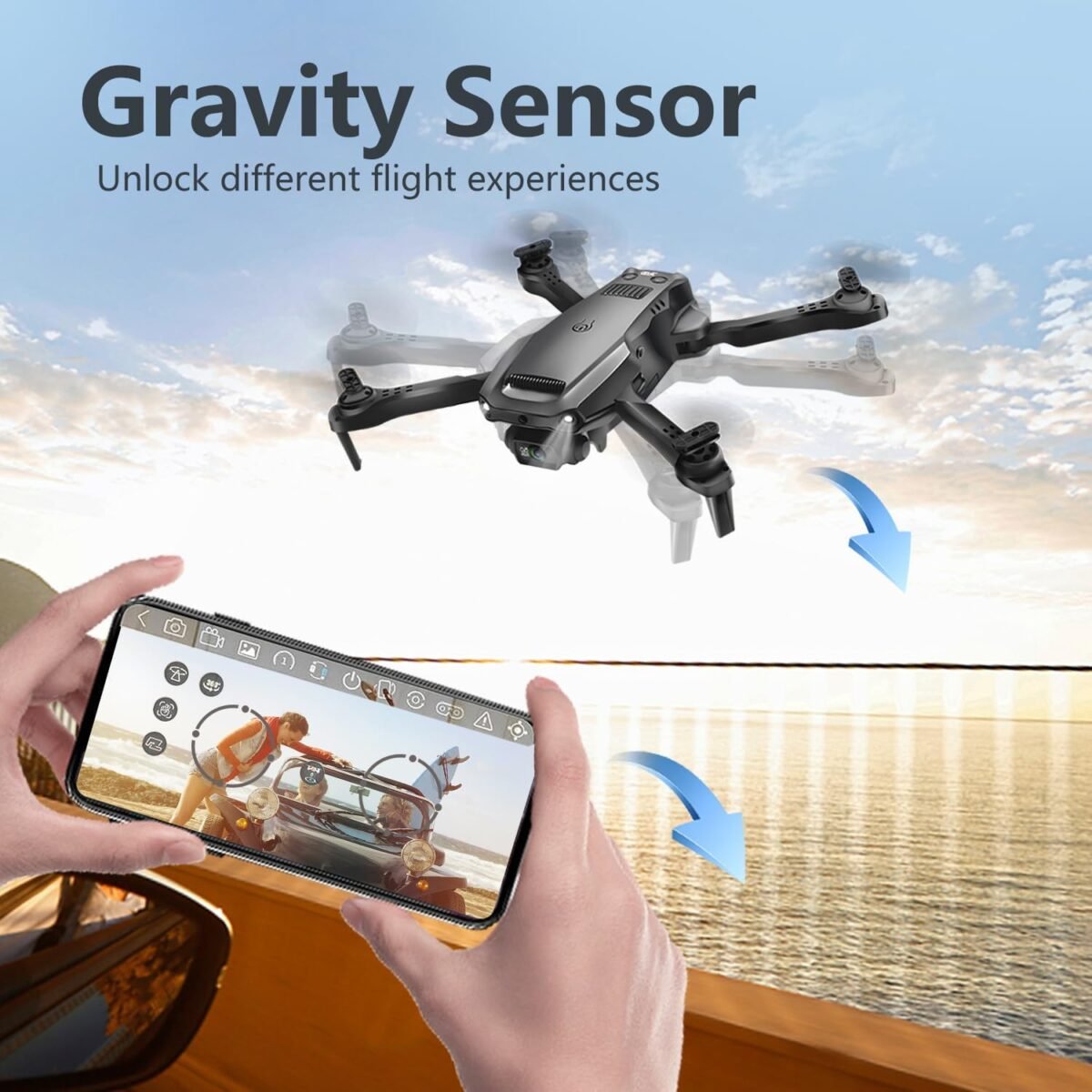4DRC V36 Drone with Camera for Adults, 1080P HD FPV WiFi Drones for Kids, RC Quadcopter Helicopter Beginners, Voice Start, Waypoint Fly, Gesture Selfie,Toys Gifts for Boys Girls,Black - Image 5