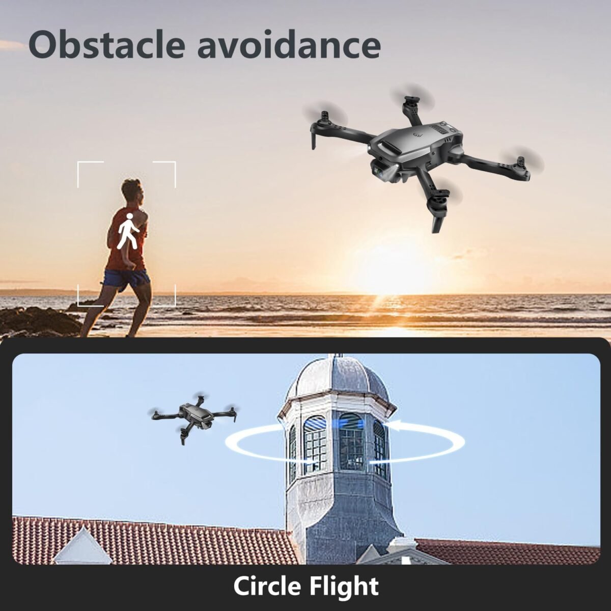 4DRC V36 Drone with Camera for Adults, 1080P HD FPV WiFi Drones for Kids, RC Quadcopter Helicopter Beginners, Voice Start, Waypoint Fly, Gesture Selfie,Toys Gifts for Boys Girls,Black - Image 7