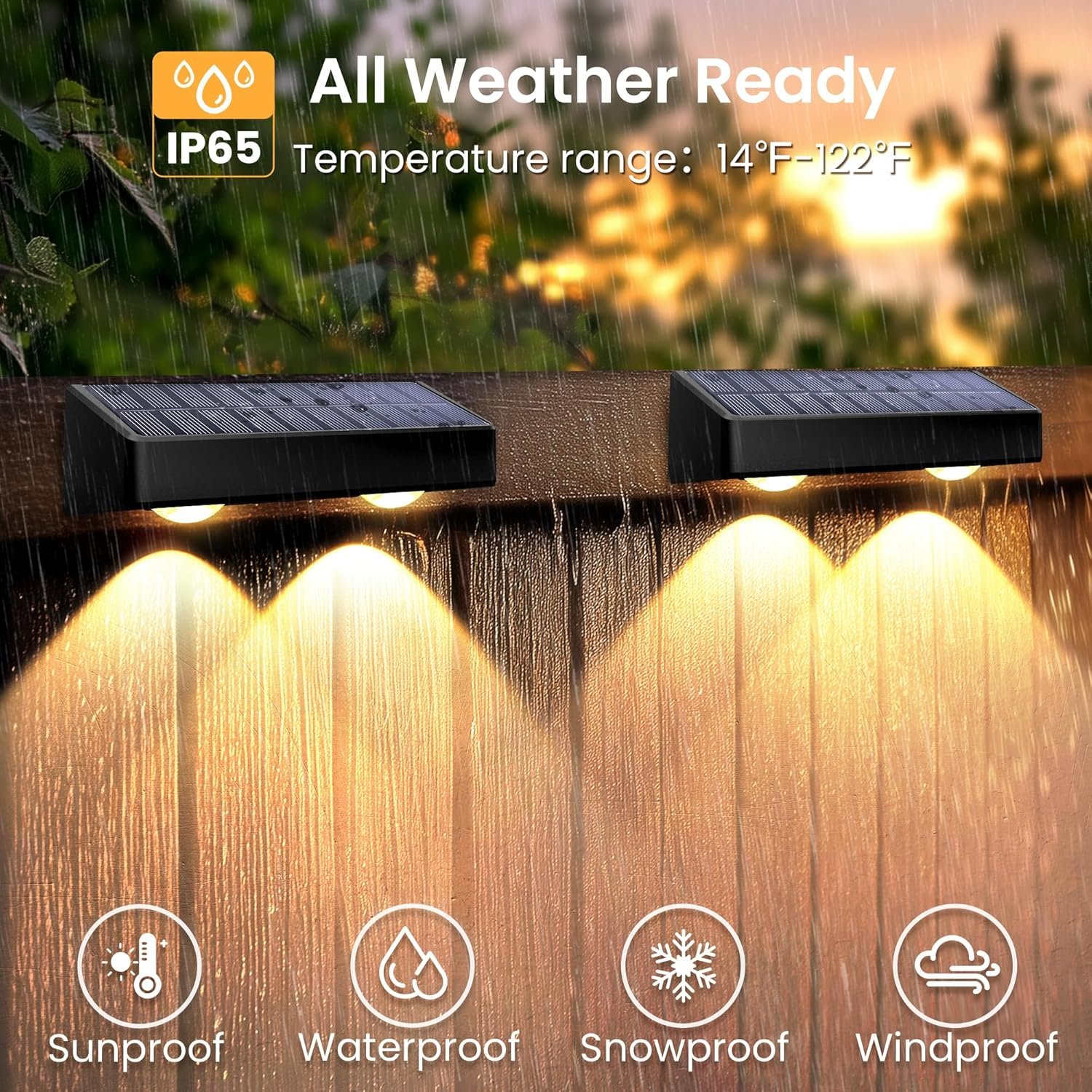 SOLPEX Solar Fence Lights Outdoor, 9 Fixed Colors ＆ Color Changing Fence Solar Lights Outdoor Waterproof IP65, LED Deck Lighting for Backyard Wall Step Patio Railing Pool Porch (8 Pack) - Image 7