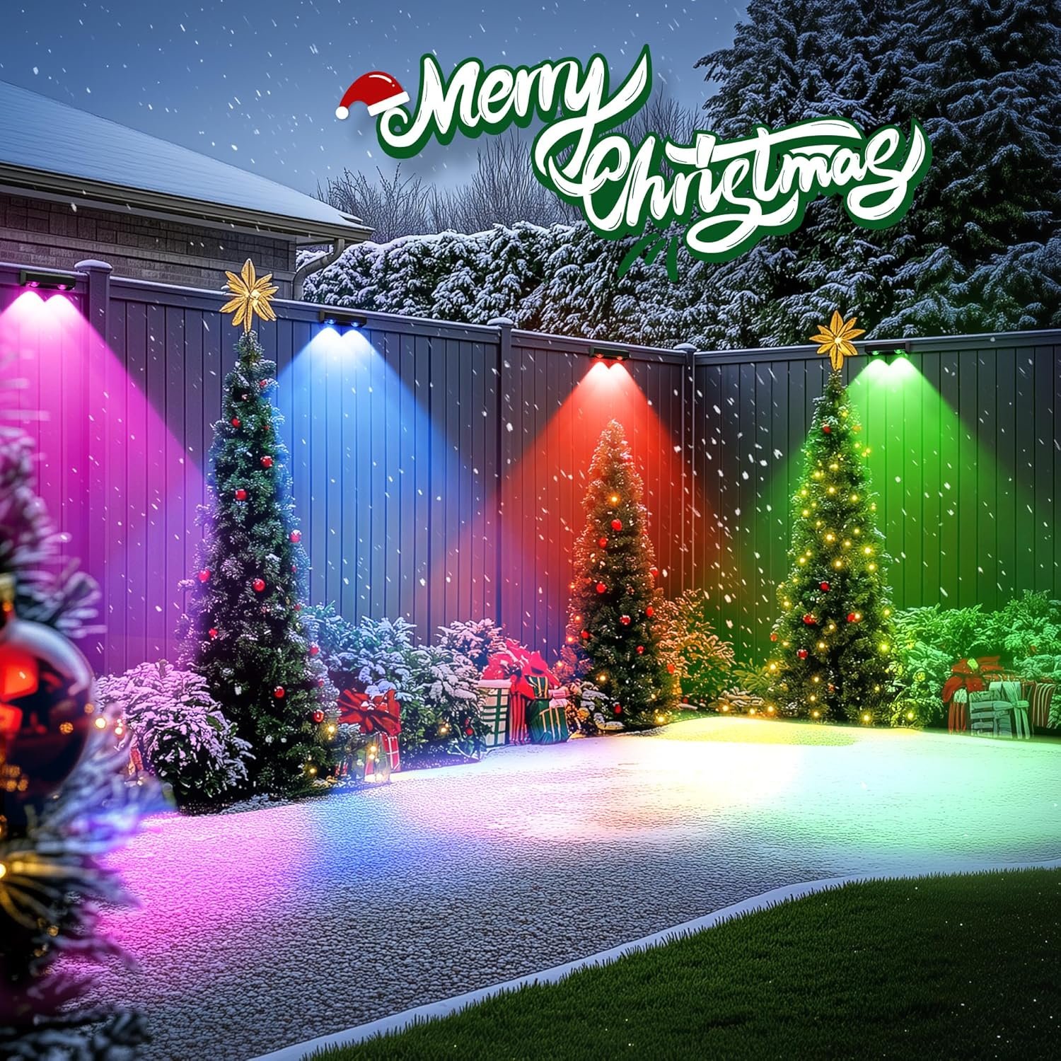 SOLPEX Solar Fence Lights Outdoor, 9 Fixed Colors ＆ Color Changing Fence Solar Lights Outdoor Waterproof IP65, LED Deck Lighting for Backyard Wall Step Patio Railing Pool Porch (8 Pack) - Image 10