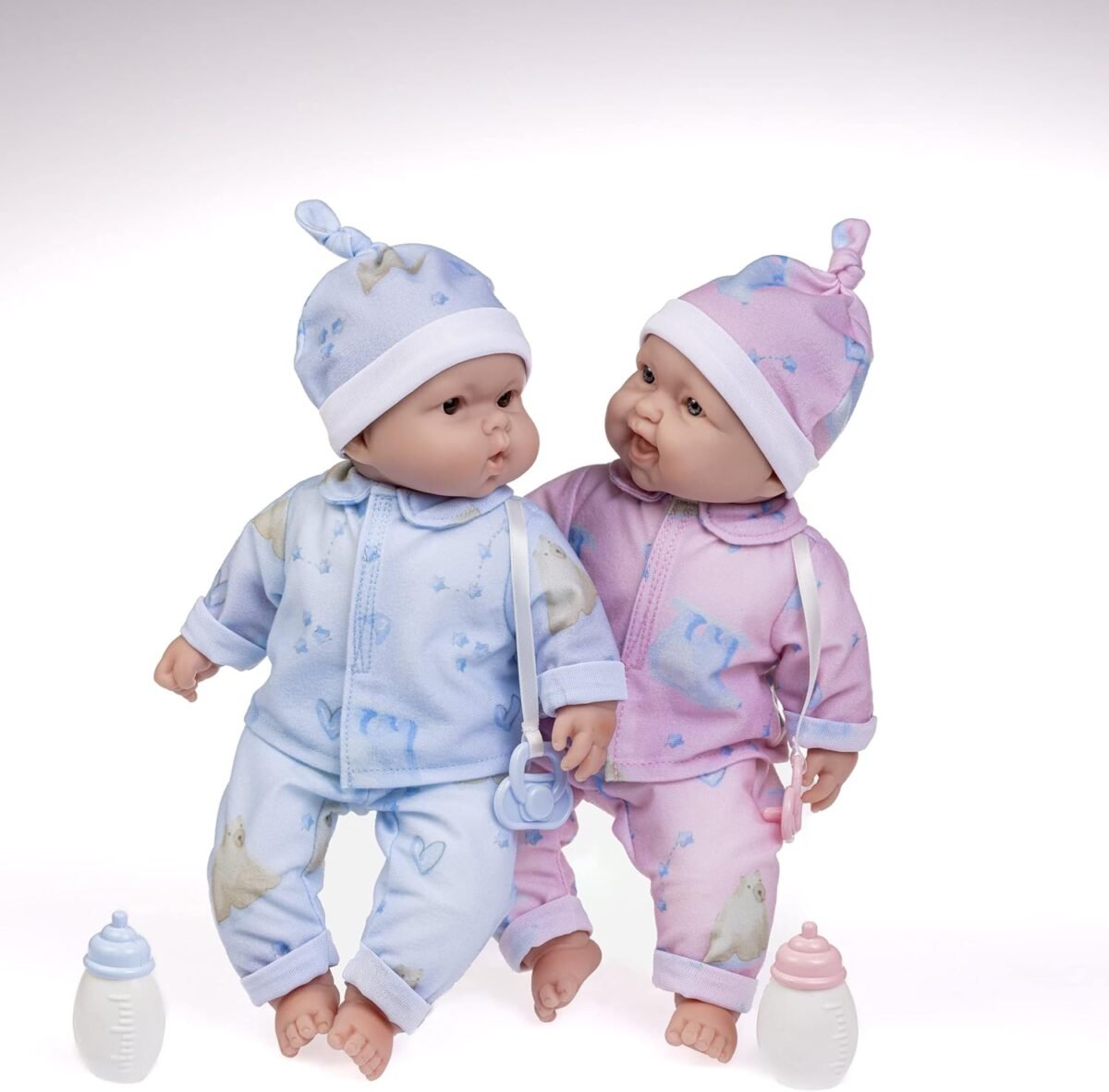 JC Toys Twins 13" Realistic Soft Body Baby Dolls Berenguer Boutique | Twins Gift Set with Removable Outfits and Accessories | Pink and Blue | Caucasian | Ages 2+ - Image 3