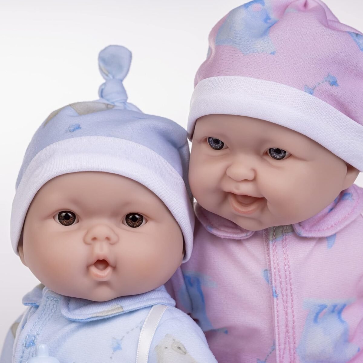 JC Toys Twins 13" Realistic Soft Body Baby Dolls Berenguer Boutique | Twins Gift Set with Removable Outfits and Accessories | Pink and Blue | Caucasian | Ages 2+ - Image 4