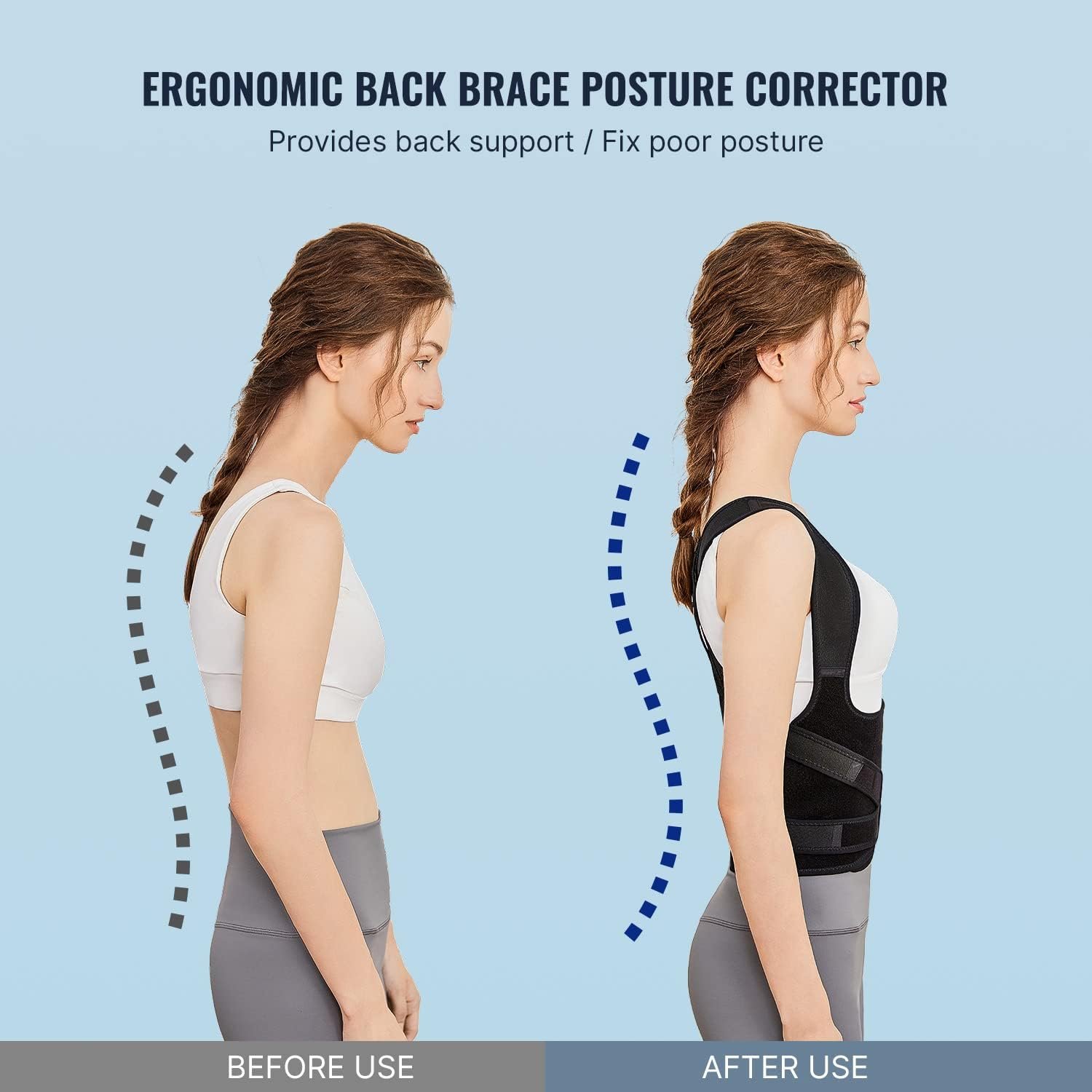 Fit Geno Posture Corrector for Women and Men - Adjustable Back Brace & Straightener for Scoliosis Hunchback Correction Back Pain Spine Corrector Back Support and Posture Trainer Large/X-Large - Image 5