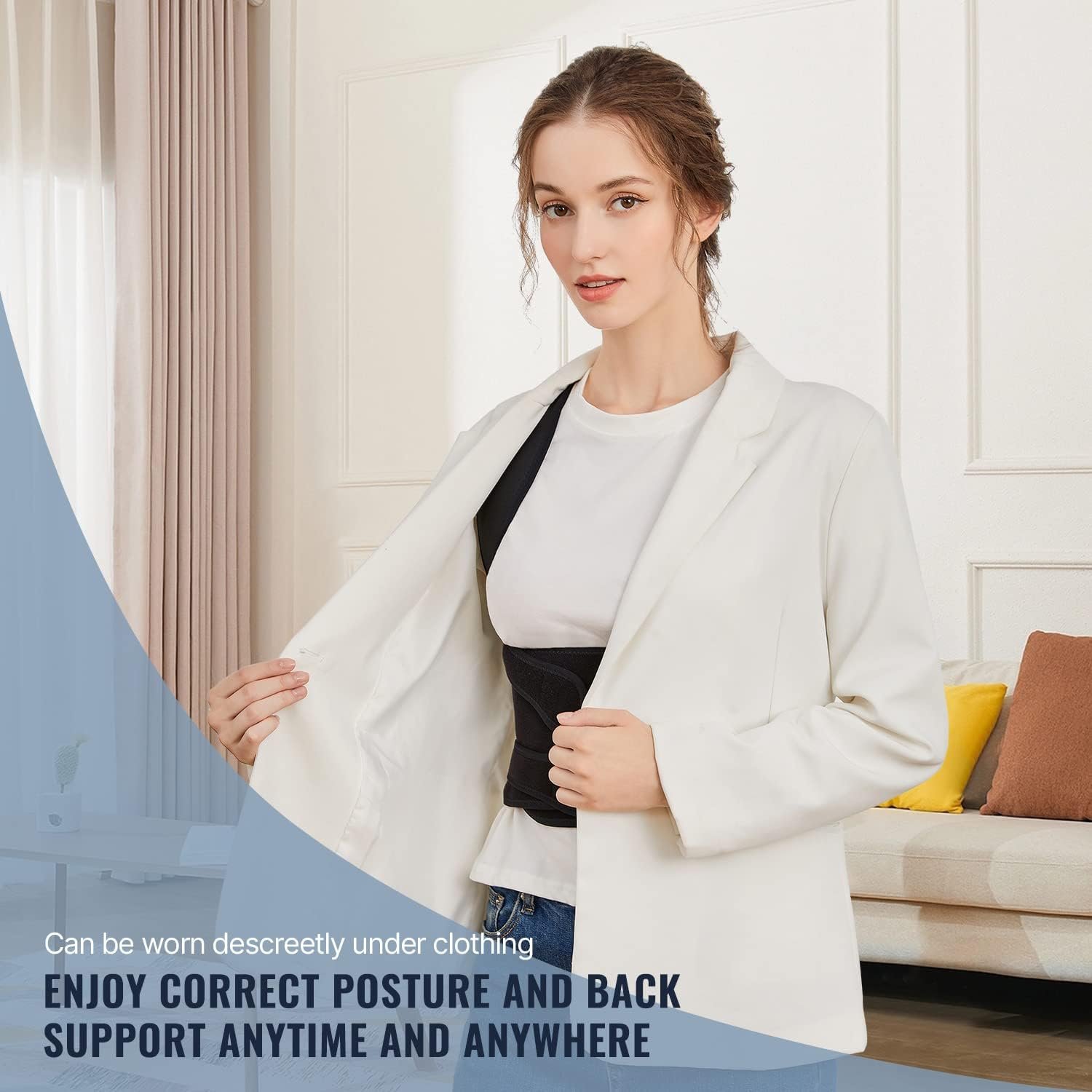 Fit Geno Posture Corrector for Women and Men - Adjustable Back Brace & Straightener for Scoliosis Hunchback Correction Back Pain Spine Corrector Back Support and Posture Trainer Large/X-Large - Image 9