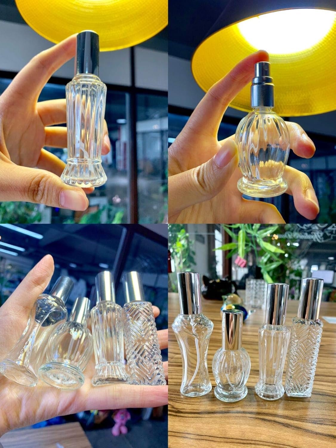 H&D HYALINE & DORA Vintage Refillable Perfume Bottles Glass Empty Spray Bottle Wedding Gifts Car Decor Set of 4 - Image 8