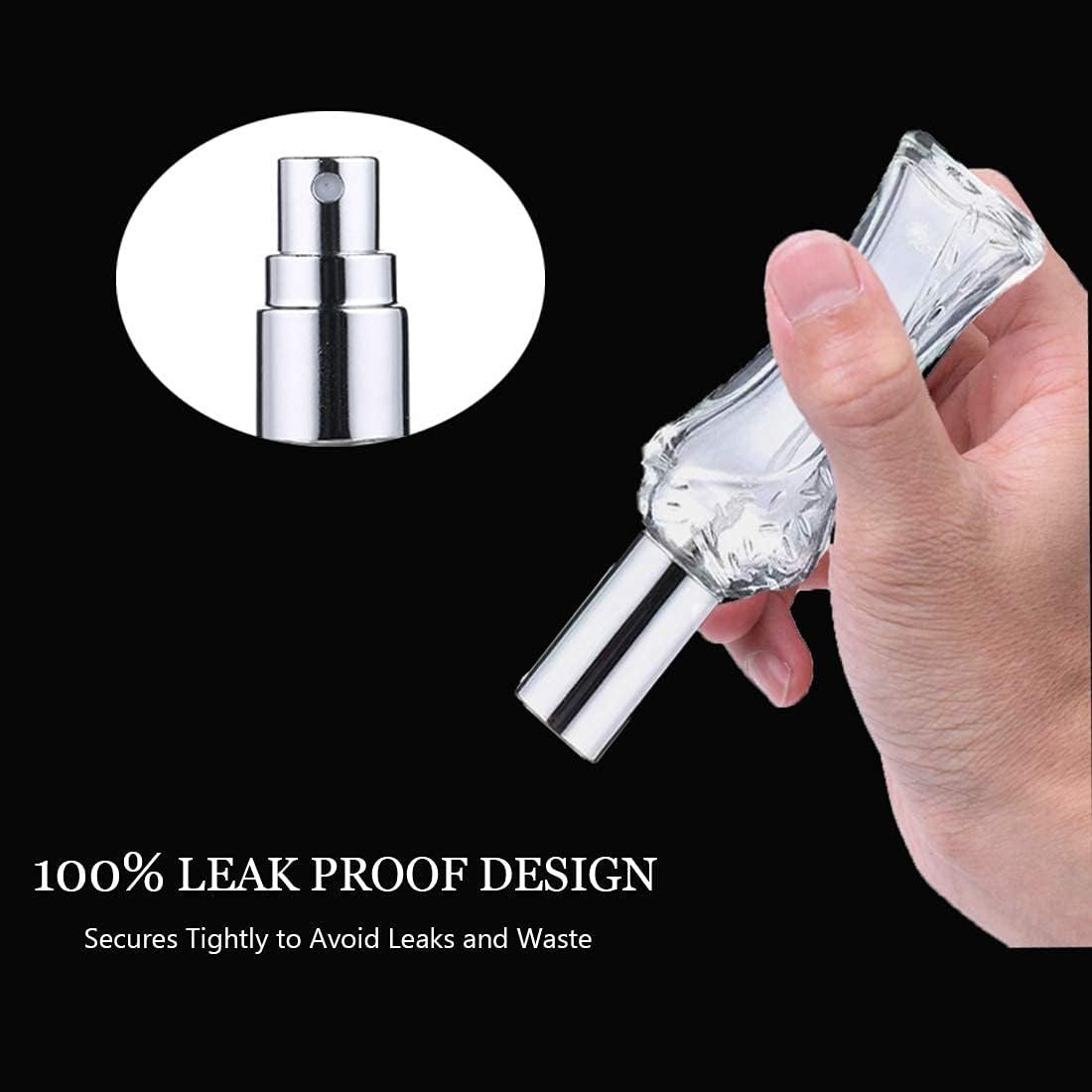 H&D HYALINE & DORA Vintage Refillable Perfume Bottles Glass Empty Spray Bottle Wedding Gifts Car Decor Set of 4 - Image 9