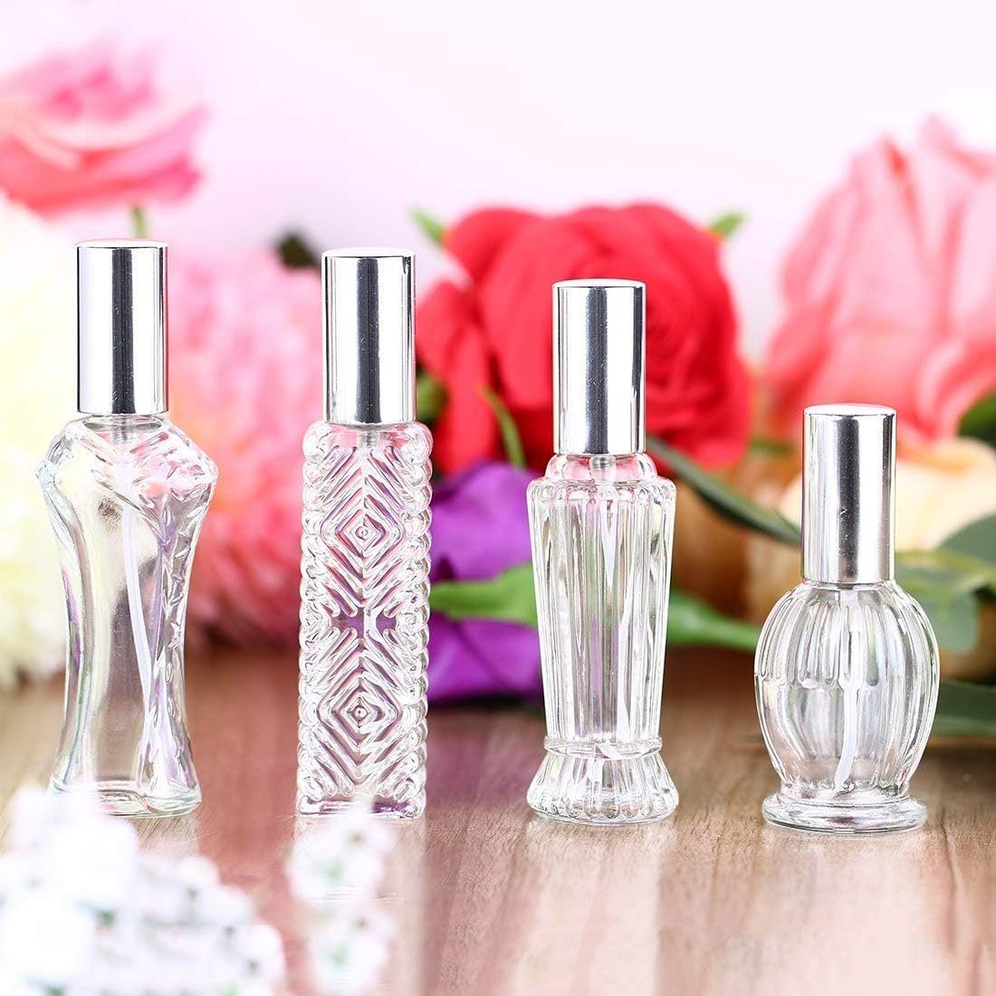 H&D HYALINE & DORA Vintage Refillable Perfume Bottles Glass Empty Spray Bottle Wedding Gifts Car Decor Set of 4 - Image 10