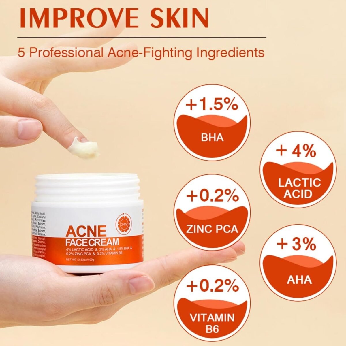 Acne Cream Pimple Cream for Face, Oil Control Pimple Remover Cream Get Rid of Pimples Fast,for Oily and Acne Prone Skin, Cruelty Free, Crema para espinillas en la cara - Image 6