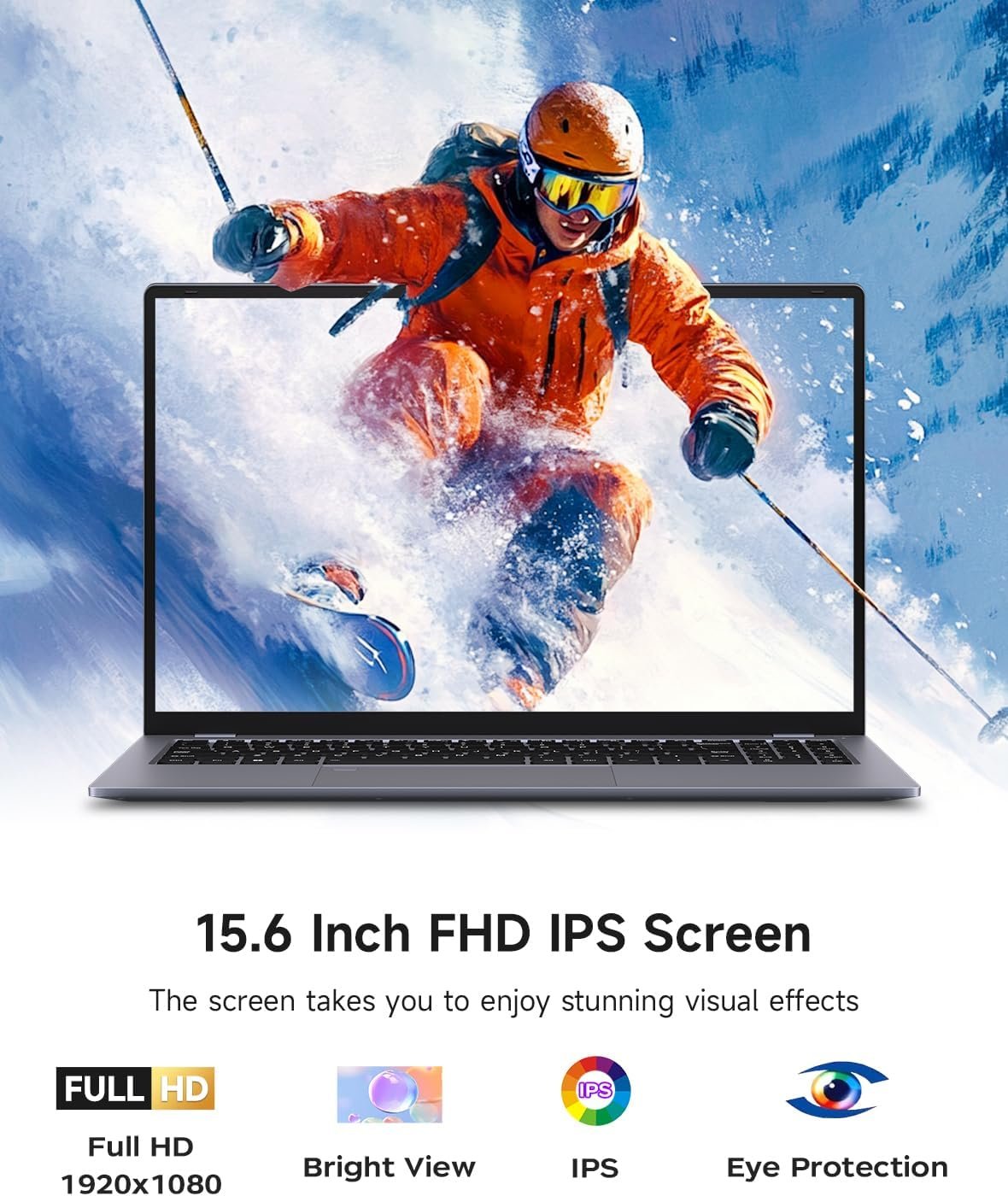 15.6" Gaming-Laptop-Computer, 12th Inter 12-Core i5-1240P (Beat i5-12450H, Up to 4.4GHz) 16GB DDR4 512GB SSD, Windows 11 Laptop, FHD IPS Display,Fingerprint,Backlit,WiFi 6,BT5.2, 65W Type-C - Image 3