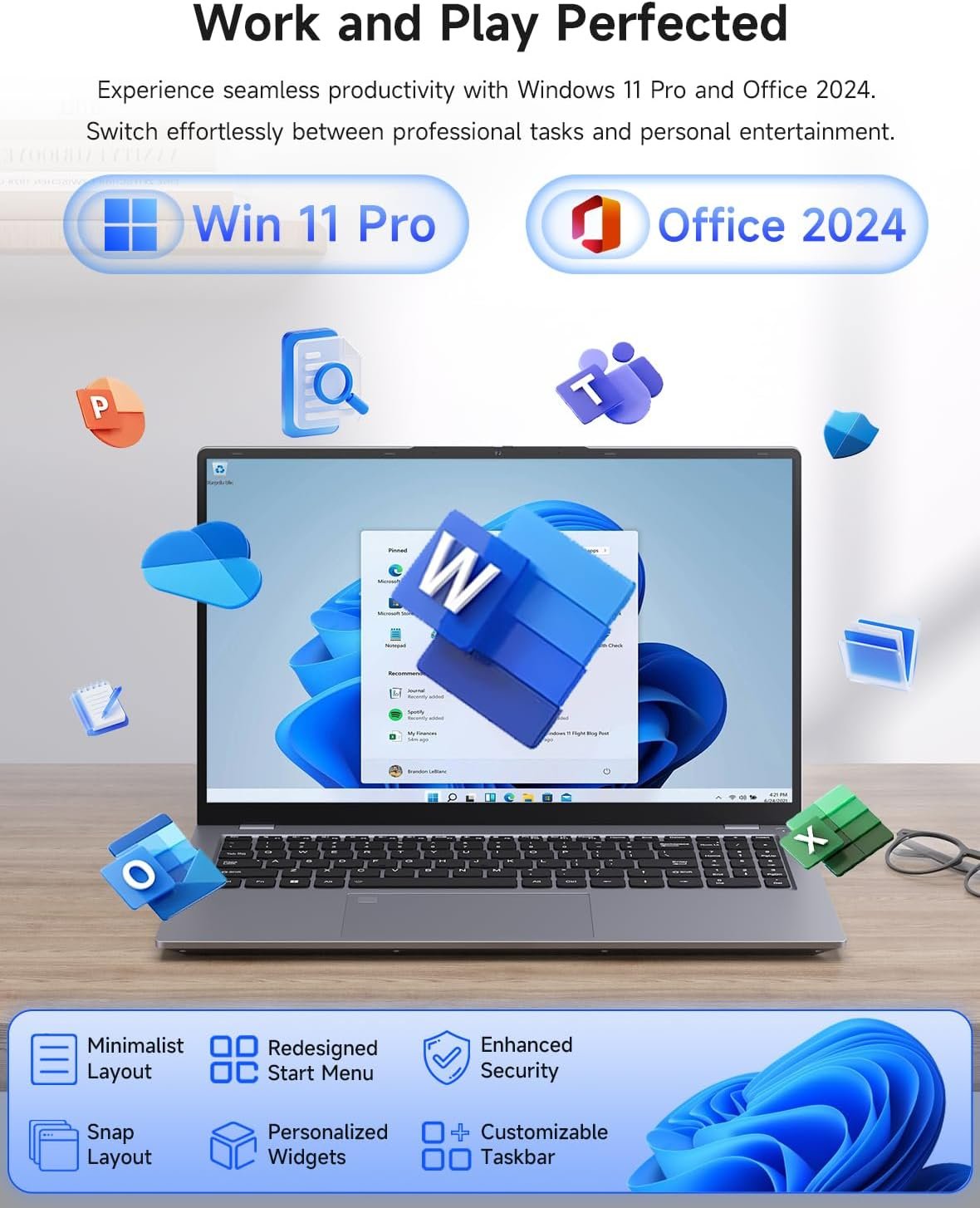 15.6" Gaming-Laptop-Computer, 12th Inter 12-Core i5-1240P (Beat i5-12450H, Up to 4.4GHz) 16GB DDR4 512GB SSD, Windows 11 Laptop, FHD IPS Display,Fingerprint,Backlit,WiFi 6,BT5.2, 65W Type-C - Image 6