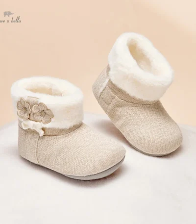Dave Bella New Soft Winter Boots Baby Girl Boy Warm Shoes Solid Fashion Toddler First Walkers Kid Shoes 0-18M DB4243946 1
