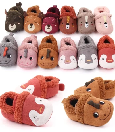 Super Keep Warm Infant Slippers Toddler Baby Shoes Baby Boy Girl Knit Crib Shoes Cute Cartoon Anti-slip Prewalker Baby Slippers 1