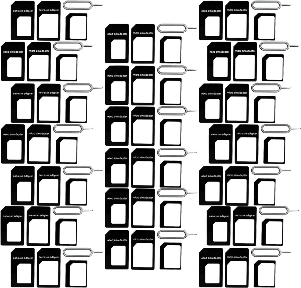20 pack new nano and micro sim adapter with eject pin needle easy to use and store black.jpg
