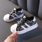 1-6T Baby Toddler Shoes Sneakers Sneakers Kids Sports Shoes  Artificial PU Breathable Non-slip Wear-resistant White Shoes