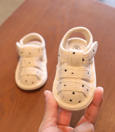 Soft Cotton Stars Summer Infant Baby Girl And Boy First Walkers Shoes Soft Sole Sandals Shoes Beach Shoes Baby Slippers 1