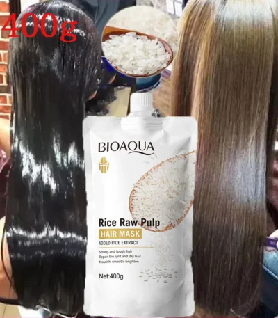 Rice Magical Keratin Hair Mask 5 Seconds Repair Damaged Frizzy Hairs Soft Smooth Shiny Moisturizing Nourish Hair Root Care