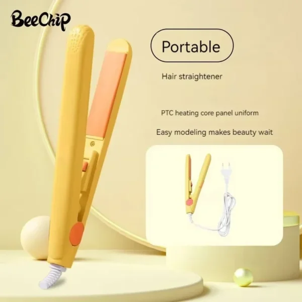 Mini Hair Straightener Clipboard Small Power Plug Curling Hair Straight Hair Girls Air Bangs Portable Hair Straightener