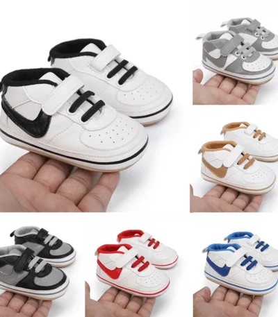 Newborn Baby Shoes Boy Girl Sport Rubber PU Leather Multi-Color First Walker Casual Sneakers Baptism Shoes 0-18M 1
