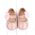 BeQeuewll Baby Girls Cute Moccasinss Sole Bowknot PU Leather Flats Shoes First Walkers Non-Slip Spring Autumn Princess Shoes