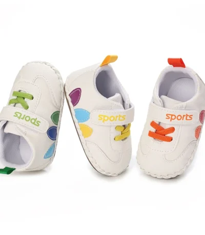 HAIZHIW New Newborn Baby Leather Shoes for 1 Year Sneakers Infant Soft Rubber Sole Loafers Toddler Trainers Baby Items Gift 1