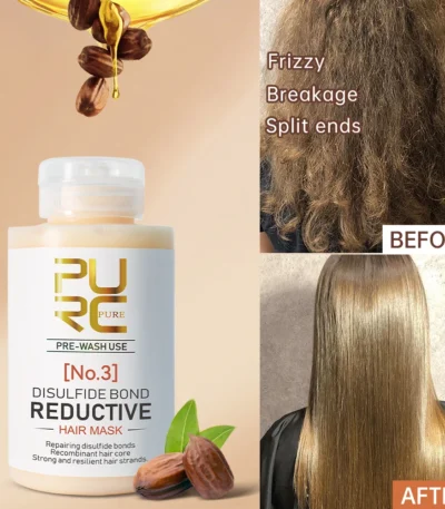 PURC Keratin Hair Mask Disulfide Bond Hair Treatment Smoothing Straightening Hair Cream Repair Damaged Hair Care Products